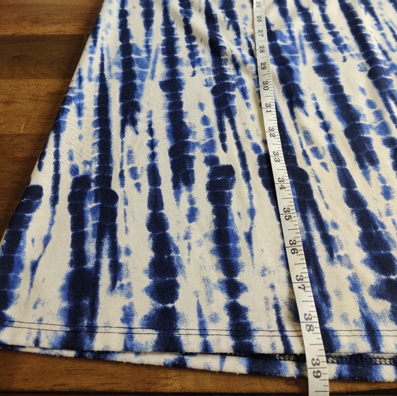 Joe B High Waist Boho Cream Navy Tie-dyed Maxi Skirt Size Medium - Picture 6 of 9